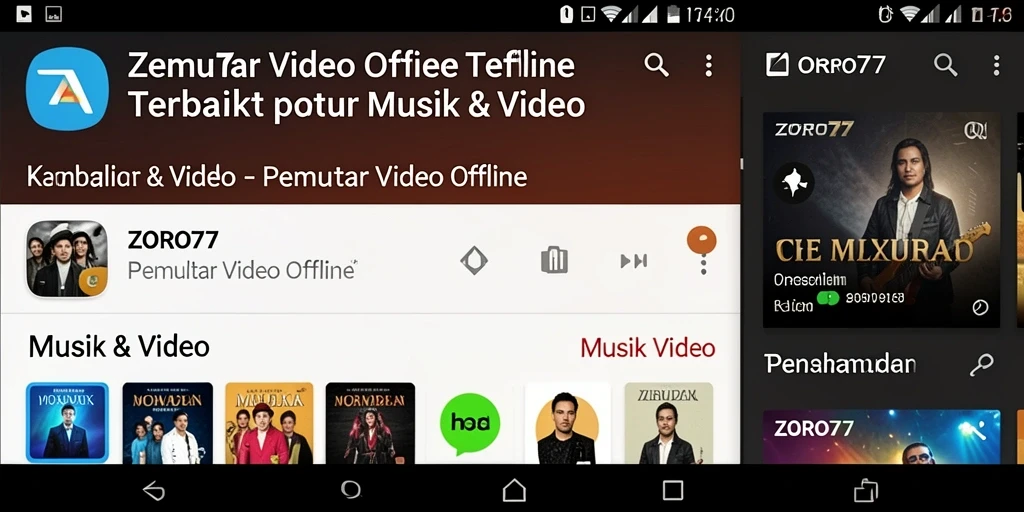 Antarmuka pengguna ZORO77 yang menarik untuk pemutar video offline.